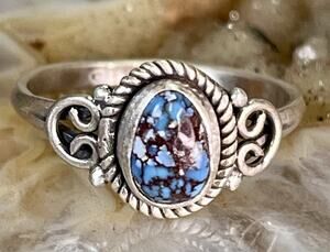 Southwestern Sterling Silver 925 Golden Hills Turquoise Ring Sz 7 Handmade